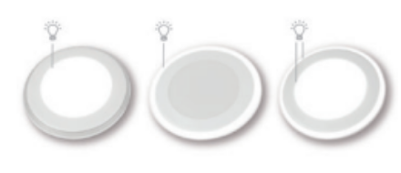 Immagine di PANNELLINO A INCASSO LED FIALE 3 STEP  - IP20 -  12.5W - FORO 128 mm