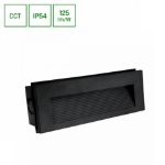 Immagine di SEGNAPASSO ENCANTA ASIMMETRICA 6W CCT 230V IP54 230x84x52MM NERO INCASSO FACCIATA