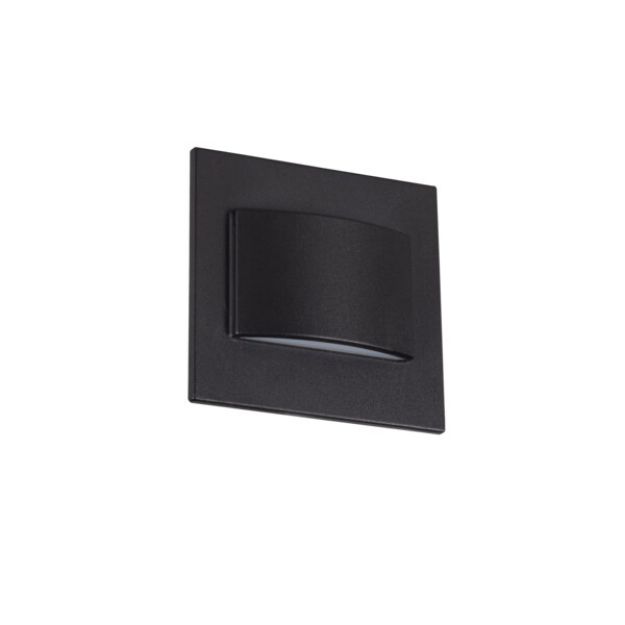 Immagine di Segnapasso LED ERINUS LL LED QUADRATO - IP20 - 1.5W - NERO - BIDIREZIONALE 