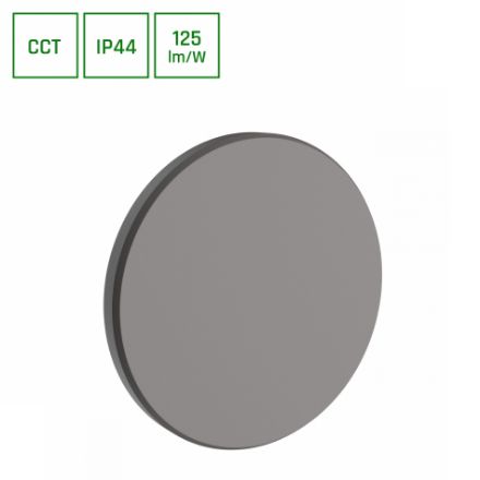 Immagine di LAMPADA PARETE PIATTA - CCT - IP44 - 9W - GRIGIO