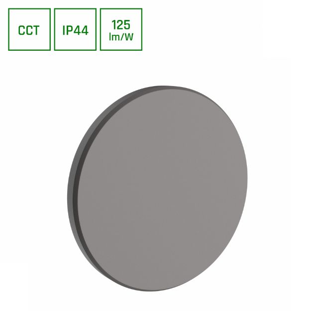 Immagine di LAMPADA PARETE PIATTA - CCT - IP44 - 9W - GRIGIO