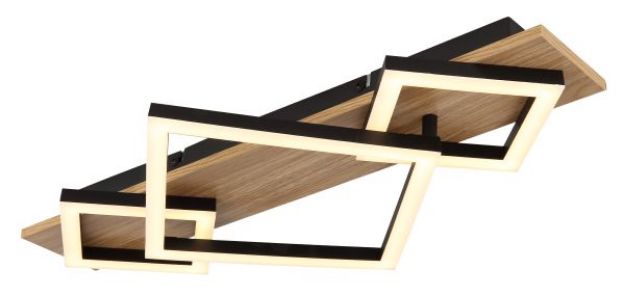 Immagine di G-L BEATRIX I - incl. 1x LED 24W  - 2900 lm - 1020 lm  - 3000 K  - VPE: 1 -  L 54 cm x 31.2 cm H 7.5 cm - LEGNO E NERO